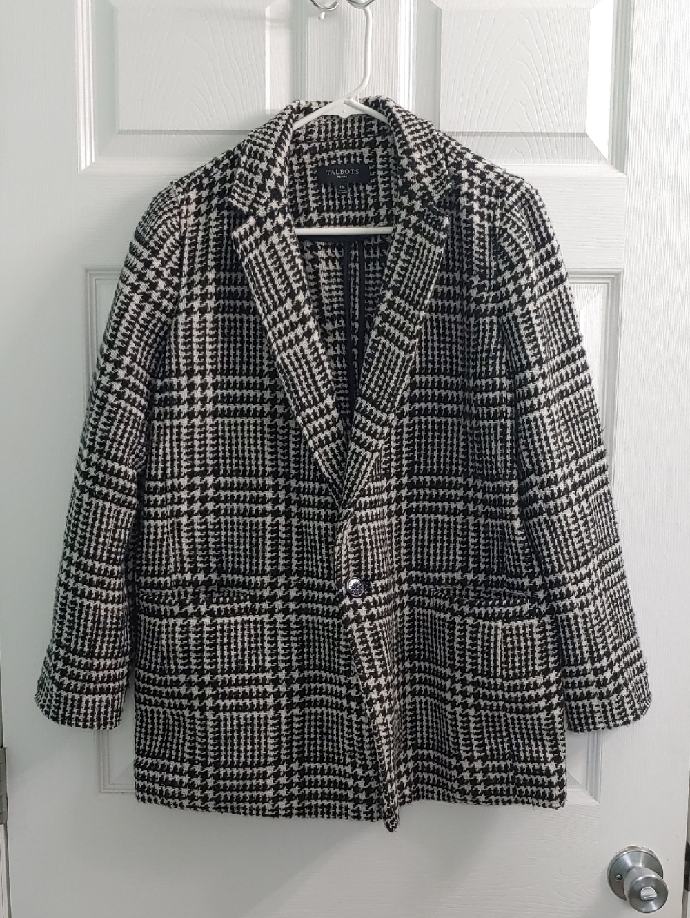 Talbots Houndstooth Blazer Wool Women's Size 12P